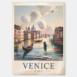 Vintage Venice Italy Gondola Canal Watercolor Art Magneet
