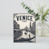 Vintage Venice Italy Gondola Travel Briefkaart (Staand voorkant)