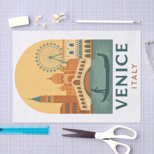 Vintage Venice Italy Travel Tissue Paper – Retro Tissuepapier (Craft)