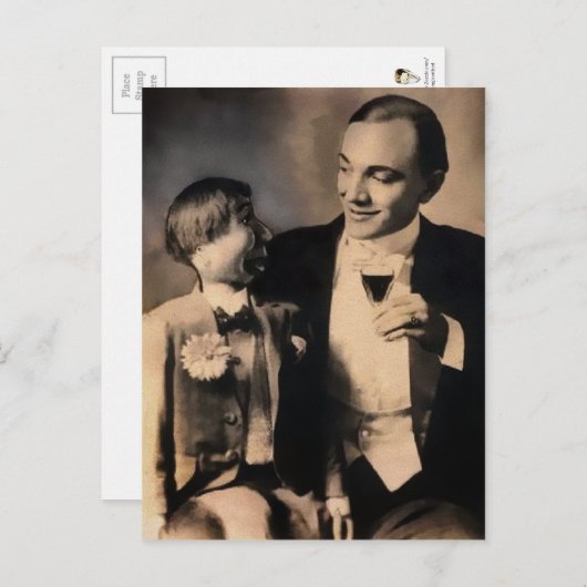 Vintage Ventriloquist Dummy Briefkaart (Voorkant / Achterkant)