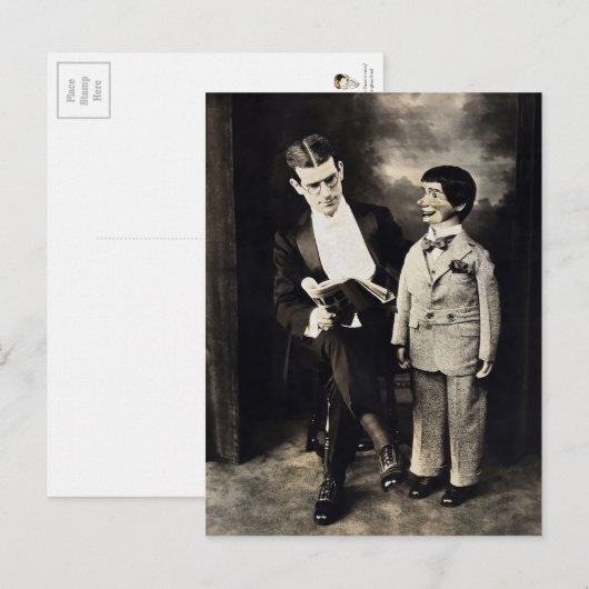 Vintage Ventriloquist Dummy Briefkaart (Voorkant / Achterkant)