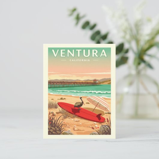 Vintage Ventura California Briefkaart (Staand voorkant)