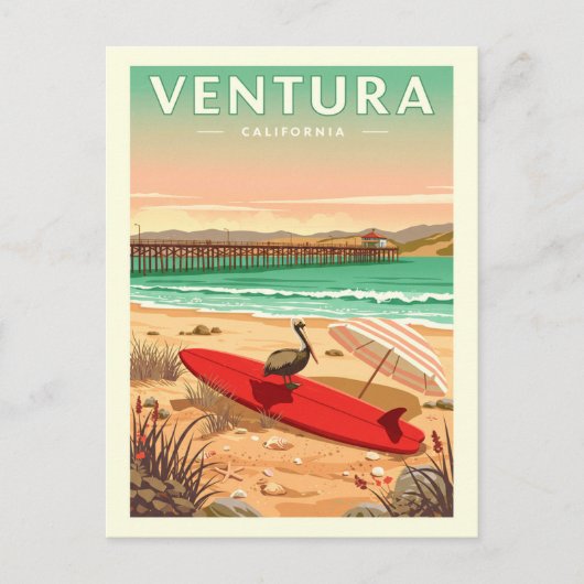 Vintage Ventura California Briefkaart (Voorkant)