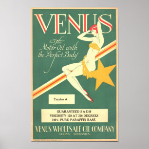 Vintage "Venus" motorolie-Poster Poster