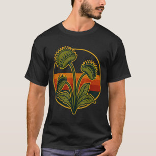 Vintage Venusvliegenvanger Retro Zonsondergang Car T-shirt