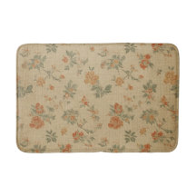 Vintage verbrande oranje en saliegroen bloemmotief