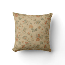 Vintage verbrande oranje en saliegroene bloem