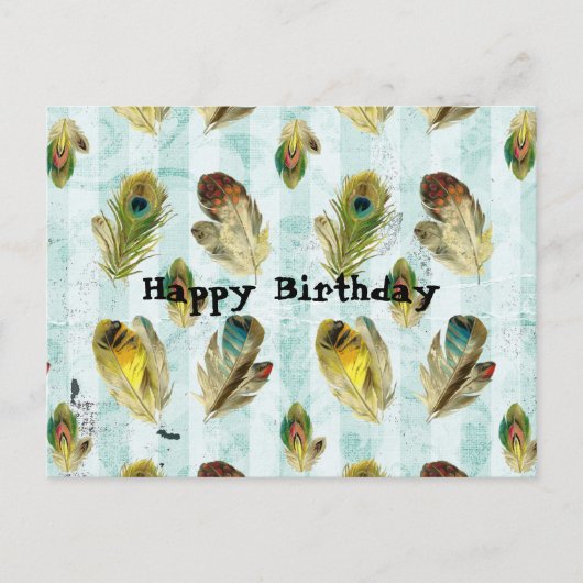 Vintage Veren Happy Birthday Briefkaart (Voorkant)