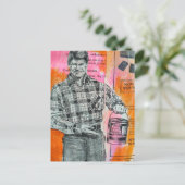 Vintage verfman collage briefkaart (Staand voorkant)