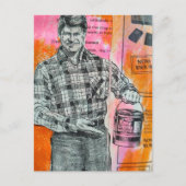 Vintage verfman collage briefkaart (Voorkant)