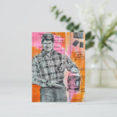 Vintage verfman collage briefkaart (Staand voorkant)