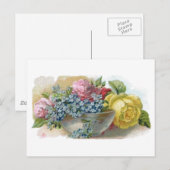 Vintage vergeet me Geen Rozen Briefkaart (Voorkant / Achterkant)