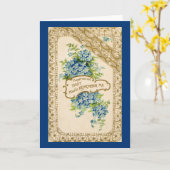 Vintage Vergeet-mij-nietje Kaart (Gele Bloem)