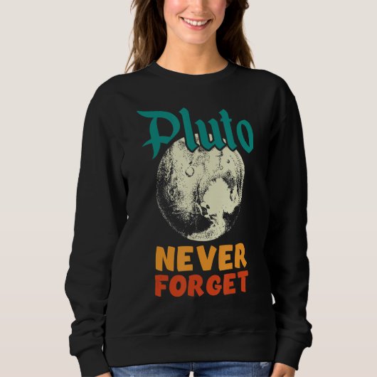Vintage Vergeet Pluto Nerdy Astronomy Space S Trui (Voorkant)