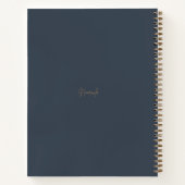 Vintage Vergulde Monogram & Navy Archief Journaal Notitieboek (Achterkant)
