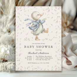Vintage Verhaalboek Eend Baby Shower Uitnodiging