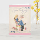 Vintage Verjaardag aan een Zuster, Kaart (Gele Bloem)