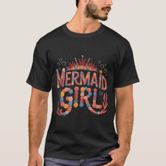 Vintage verjaardag zeemeermin meisje strandend zee t-shirt