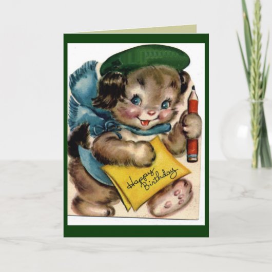 Vintage verjaardagskaart kaart (Voorkant)