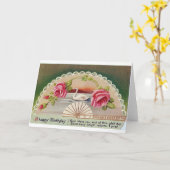 Vintage verjaardagszwaanansichtkaart verstuurd doo kaart (Gele Bloem)