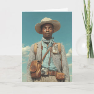Vintage Verkenner Portret met Camera en Reis G Kaart