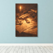 Vintage Verkennersbureau Stilleven Canvas Afdruk (Insitu (Houten vloer))