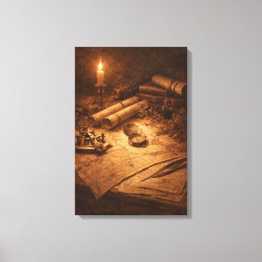 Vintage Verkennersbureau Stilleven Canvas Afdruk (Voorkant)
