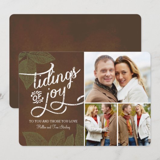 Vintage verliest feestelijke fotokaart feestdagenkaart (Voorkant / Achterkant)