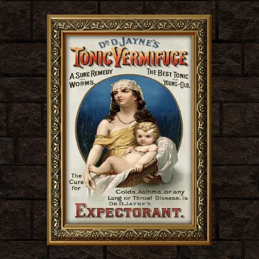 Vintage Vermifuge Medicine Advertising Poster