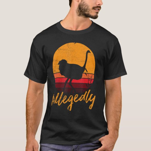 Vintage vermoedelijk Ostrich Fun Retro Flightless T-shirt (Voorkant)