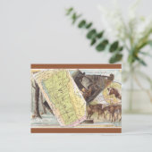 Vintage Vermont Map Briefkaart (Staand voorkant)