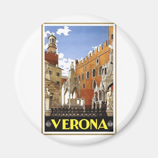 Vintage Verona Italië Magneet (Voorkant)