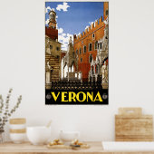 Vintage Verona Italy Architecture Travel Poster (Keuken)