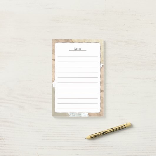 Vintage verouderd papier scrapbook notities post-it® notes (Op bureau)