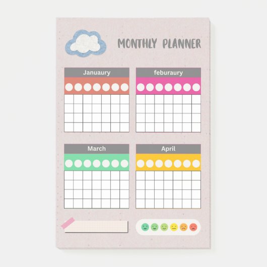 Vintage verouderd papier scrapbook notities post-it® notes (Voorkant)