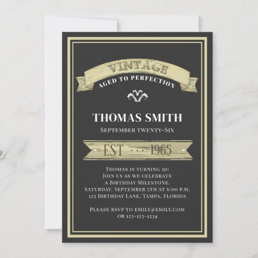 Vintage Verouderd tot Perfectie Moderne Trendy Ver Kaart (Voorkant)