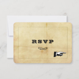 Vintage verouderde distress stijl RSVP kaartje