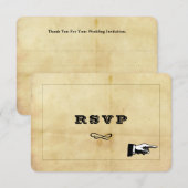 Vintage verouderde distress stijl RSVP kaartje (Voorkant / Achterkant)