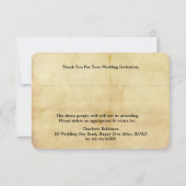 Vintage verouderde distress stijl RSVP kaartje (Achterkant)