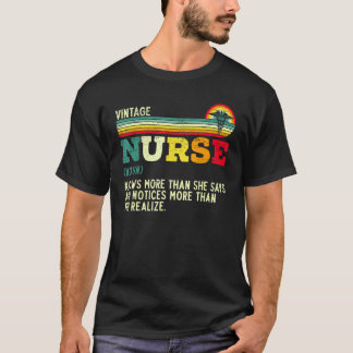 Vintage Verpleegster Definitie Ziekenhuis Medisch T-shirt