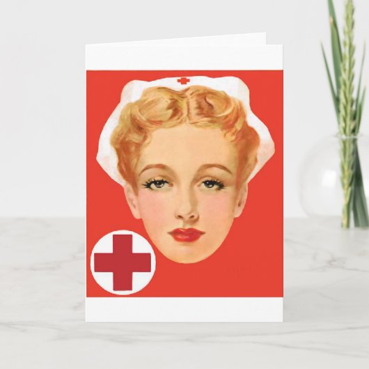 Vintage Verpleegster Kaart (Voorkant)