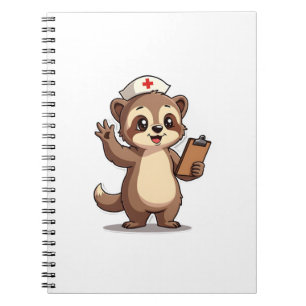 Vintage verpleegster luiaard Schattig Retro Medisc Notitieboek