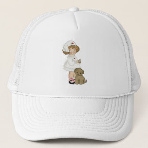 Vintage Verpleegster met de T-shirts en de Giften Trucker Pet