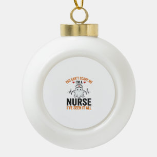 Vintage verpleegster spook je kunt me niet bang ma keramische bal ornament