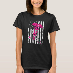 Vintage Verpleegster Vlag Verpleging Amerikaans Us T-shirt