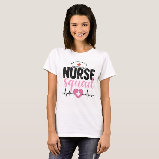 Vintage verpleegsterssquad T-shirt | Grappig RN-di (Voorkant volledig)