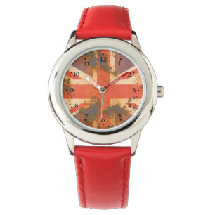 Vintage verroeste vlag van het Verenigd Koninkrijk Horloge