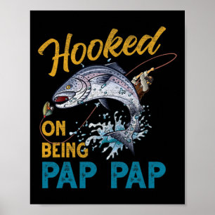 Vintage verslaafd aan het zijn van Pap Pap Grappig Poster