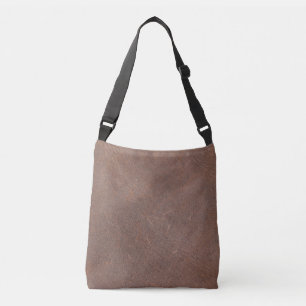 Vintage versleten cognackleurige lederen textuur crossbody tas