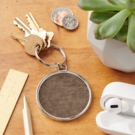 Vintage versleten cognackleurige lederen textuur sleutelhanger